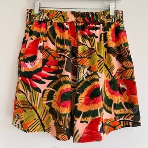Eliane Rose Tropical Parrot Print Shorts size Medium